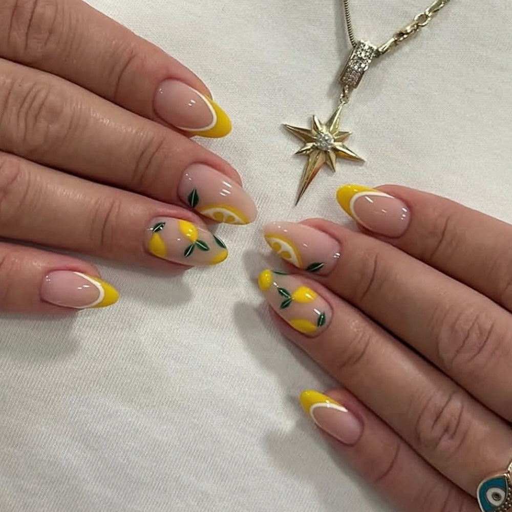Citrus-Inspired Nail Art Design Kalsten