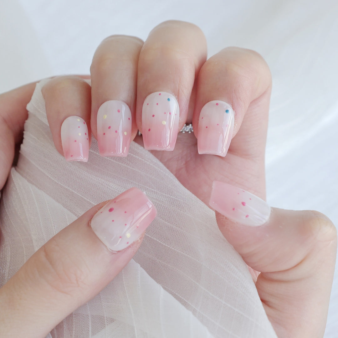 Artistic Press-On Nail Art Set with Heart and Celestial Designs