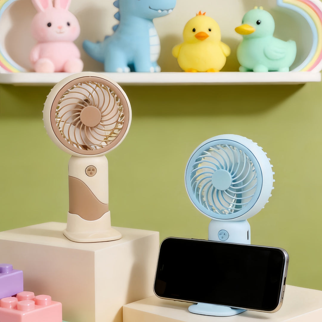 Women's Portable Handheld Fan with Rotating Head and USB Charging Function Kalsten