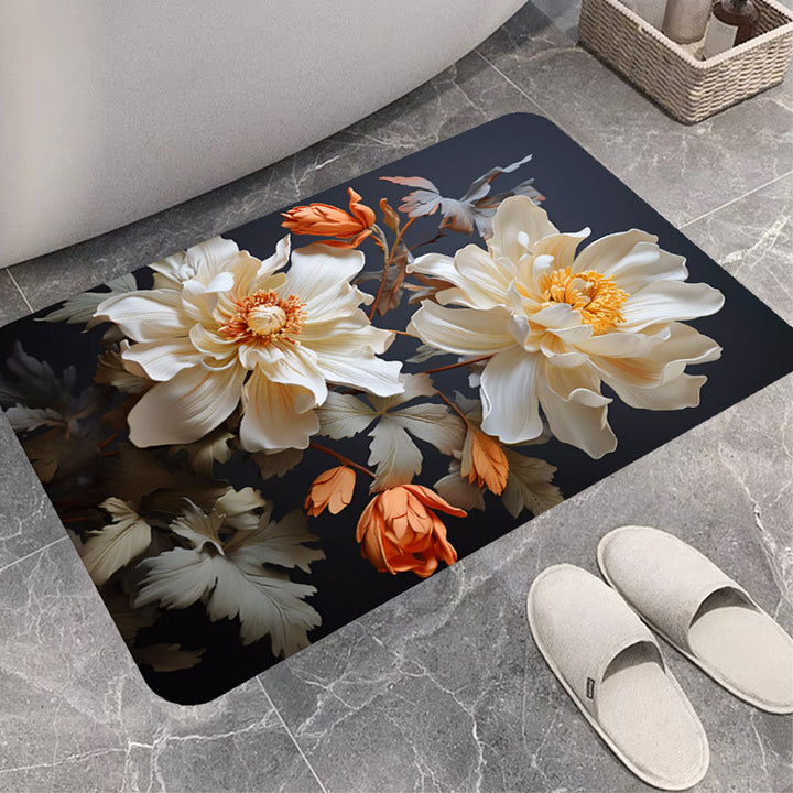 Floral Print Bath Mat Kalsten