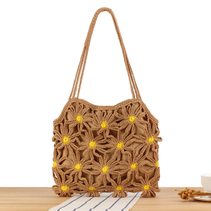 Handcrafted macrame bag with floral accents Kalsten