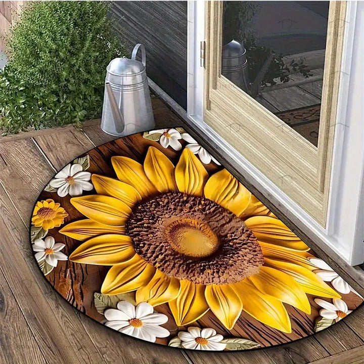 Floral Themed Welcome Mat Kalsten