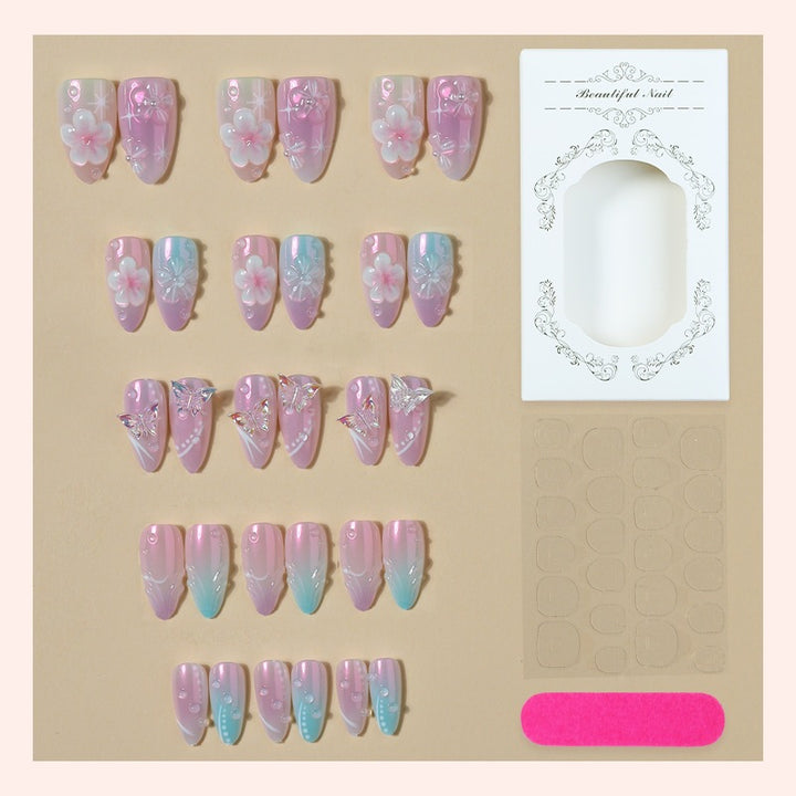 Creative nail art set with delicate flower and glitter details Kalsten