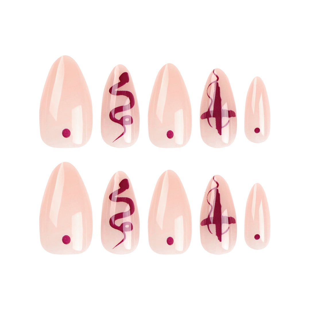 Artful nail extensions with unique design Kalsten