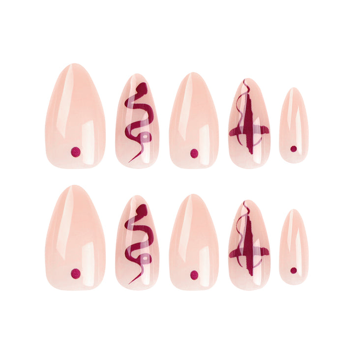 Artful nail extensions with unique design Kalsten