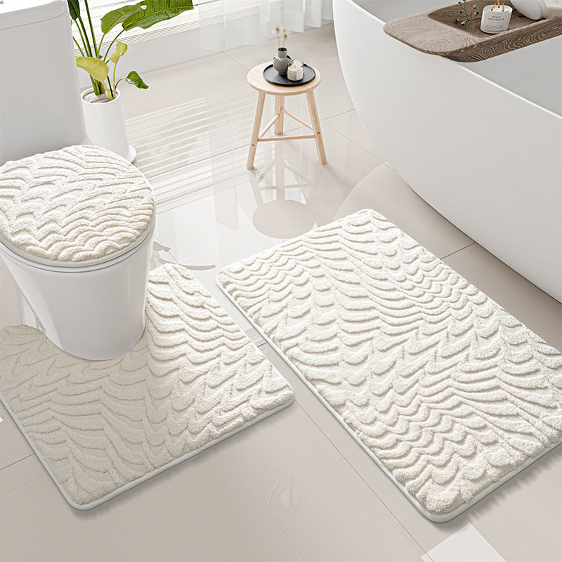 Thick Textured Bathroom Mat Set Kalsten