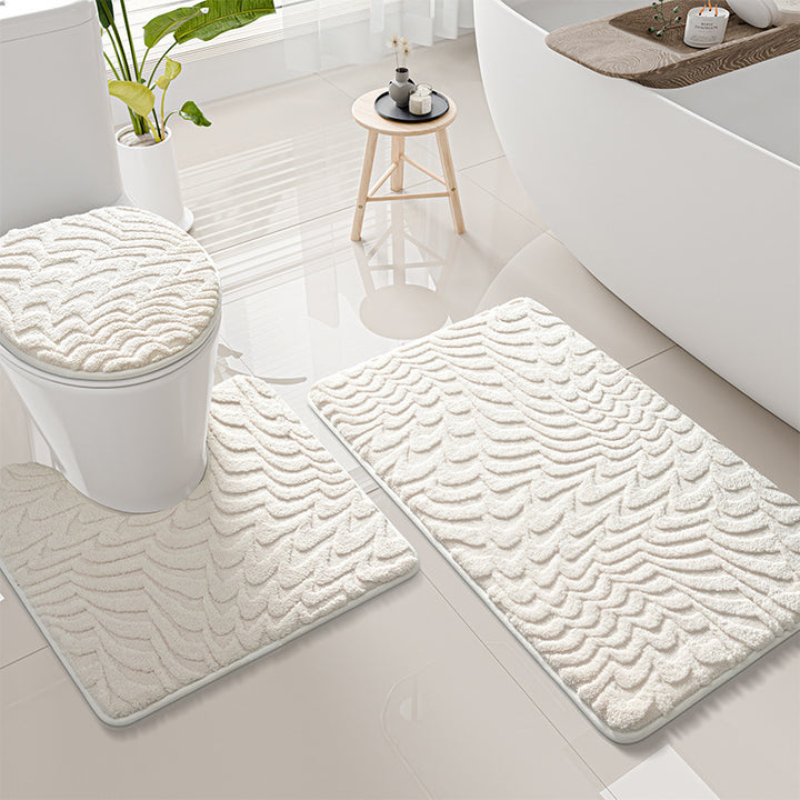 Thick Textured Bathroom Mat Set Kalsten