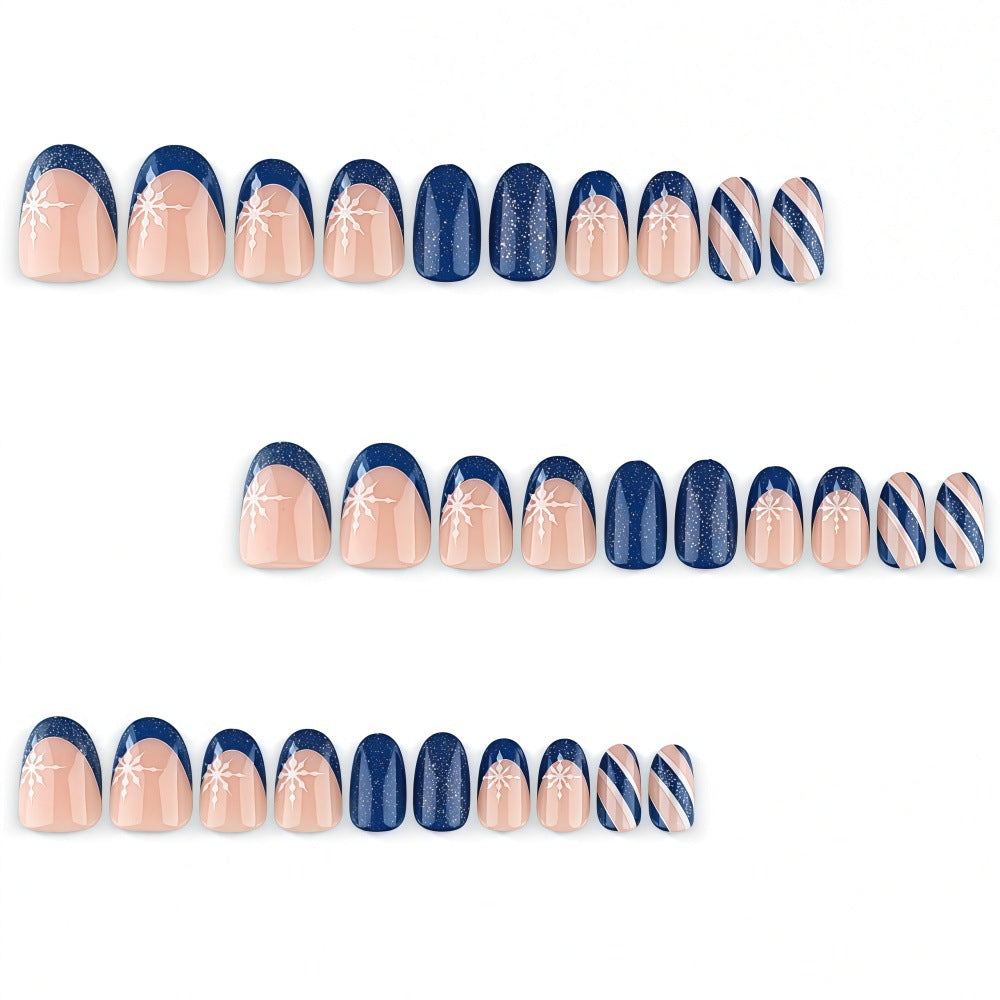Artificial nails with sparkling blue and floral design Kalsten