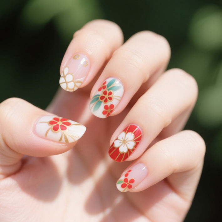 Floral French Tip Acrylic Nail Enhancements Kalsten