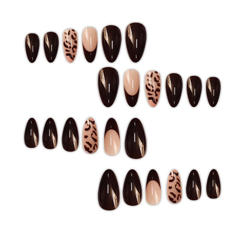 Elegant Stiletto Press-On Nails with Animal Print Design Kalsten