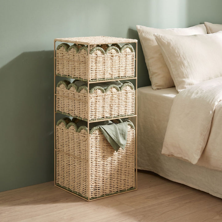 Stylish storage system with woven baskets Kalsten