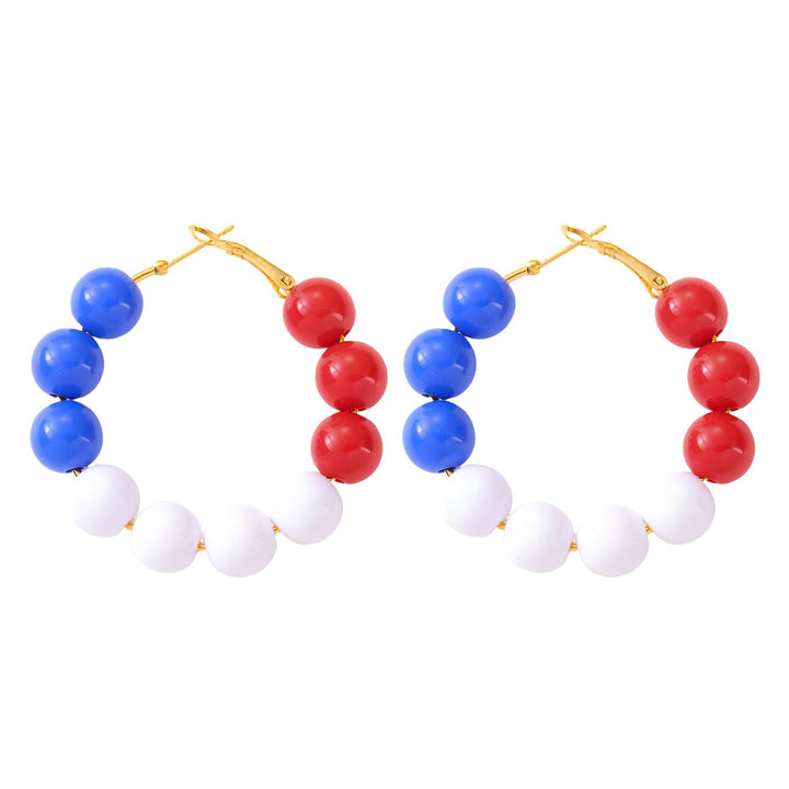 Women's nan patriotic horseshoe enamel dangle earrings with star-accented design and fishhook findings Kalsten