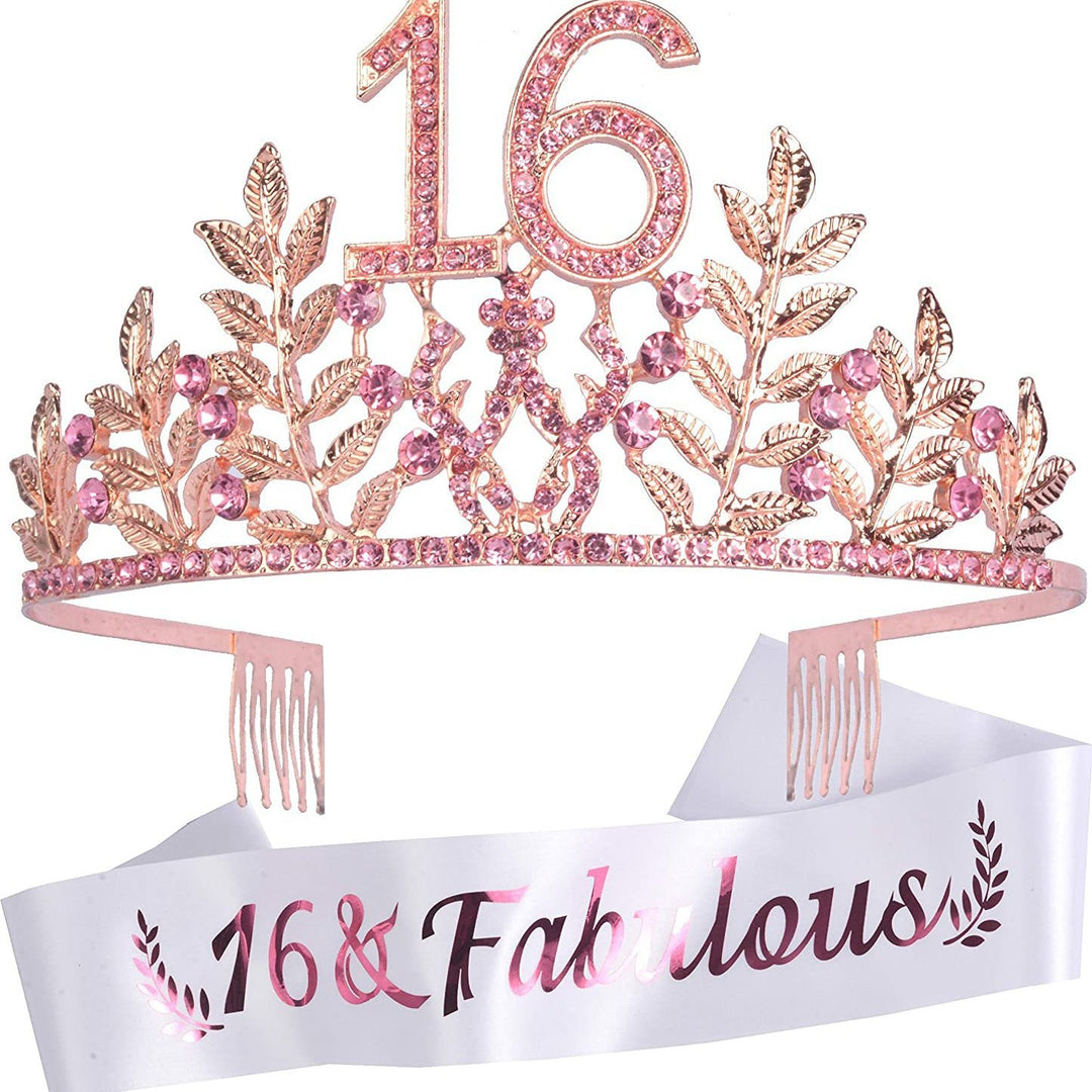 Women's Glamorous Birthday Crown with Shining Rhinestones Kalsten