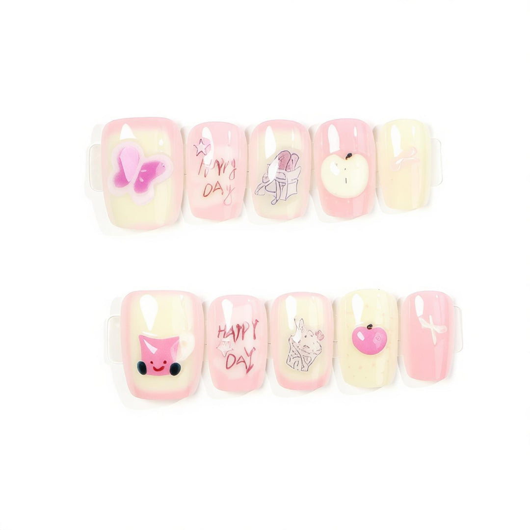 Whimsical Character-Themed Press-On Nail Set Kalsten