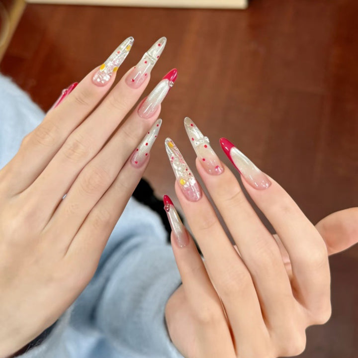 Glamorous Crystal Accent Nail Extensions