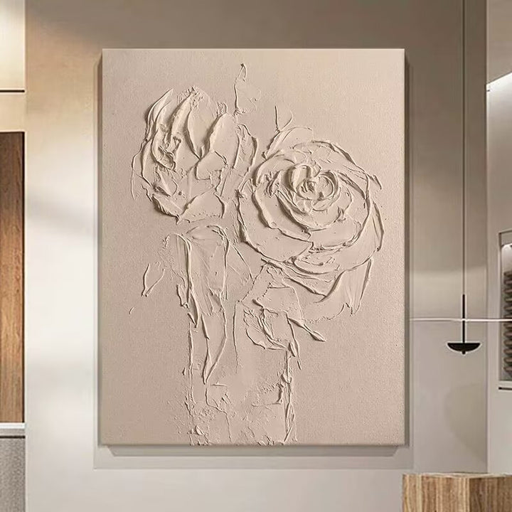 Textured Floral Relief Canvas Art