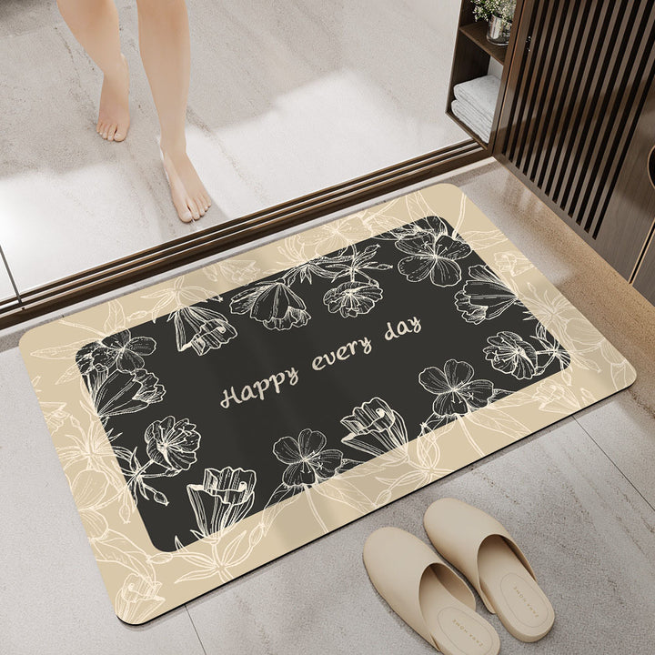 Floral Print Bath Mat Kalsten