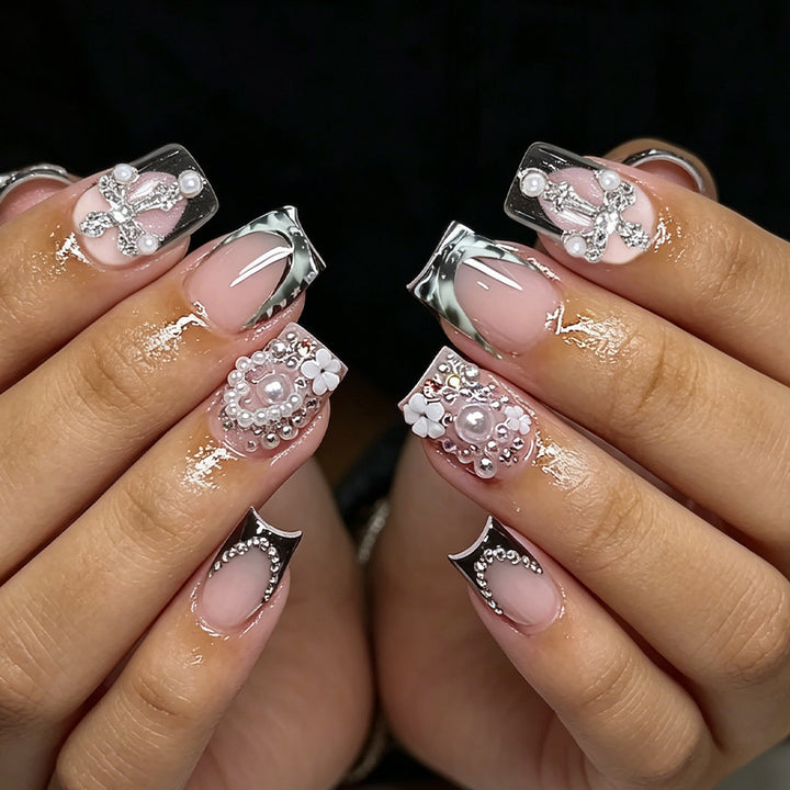 Elegant Decorative Acrylic Press-On Nail Art Kalsten