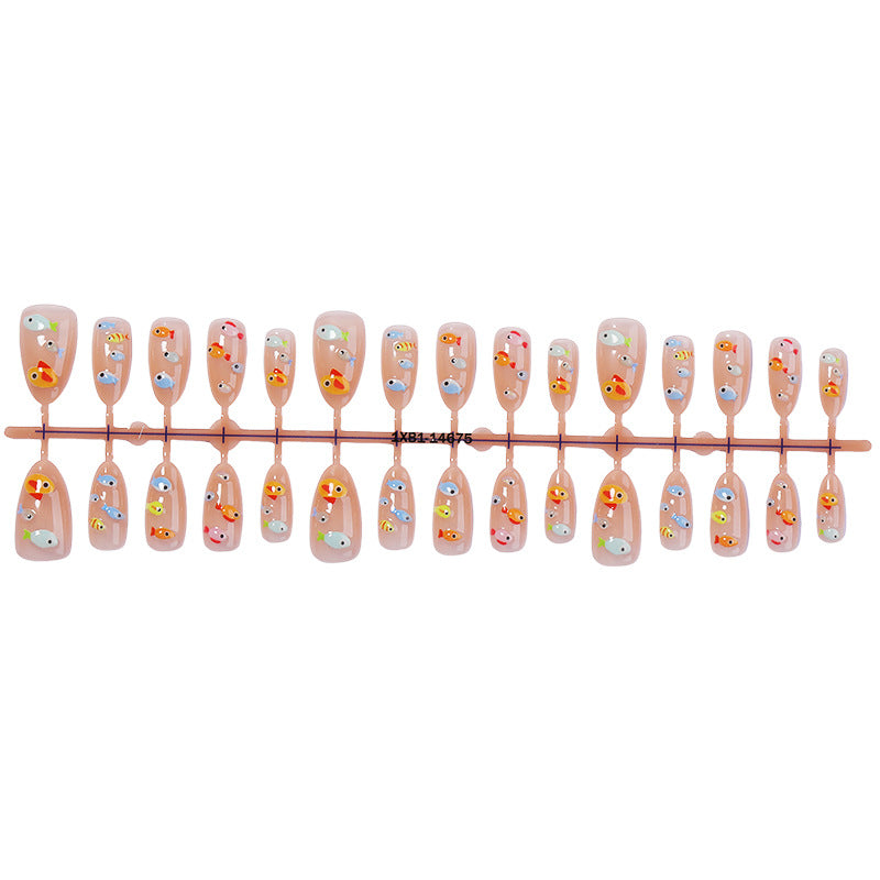 Artistic Fish-Themed Press-On Nail Set kalsten