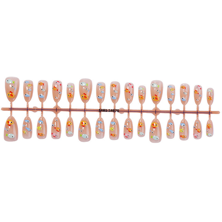 Artistic Fish-Themed Press-On Nail Set kalsten