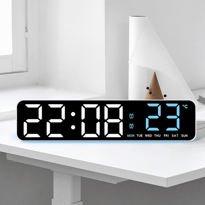 Digital LED alarm clock with temperature and day of the week digits Kalsten
