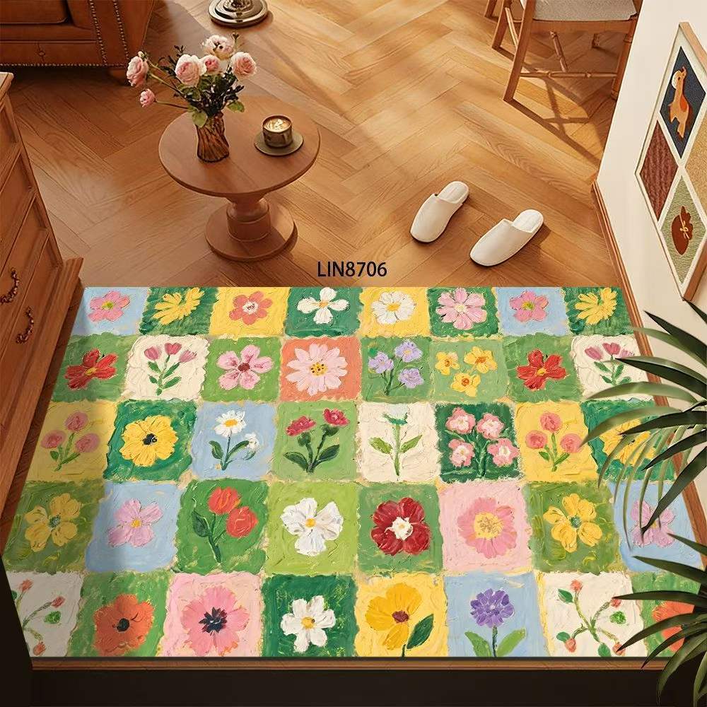 Floral Pattern Decorative Floor Mat Kalsten