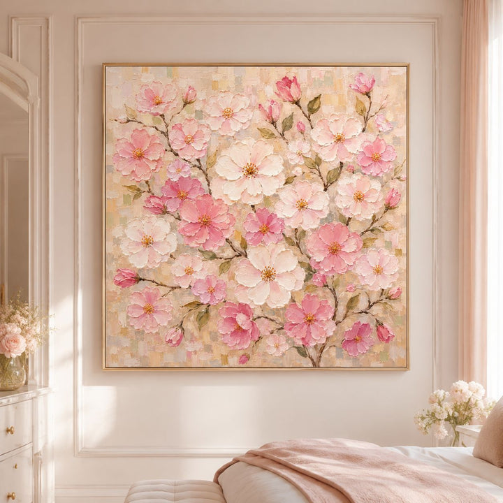 3D Textured Floral Canvas Artwork