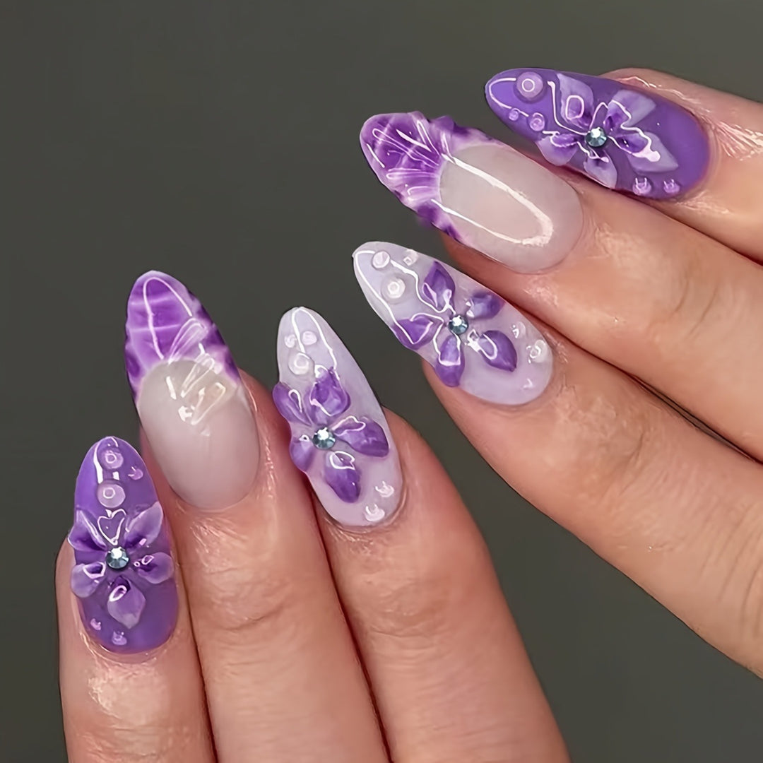 Premium Floral Press-On Nails Kalsten