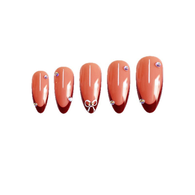 Artistic Stiletto Press-On Nails with Gemstone Accents Kalsten