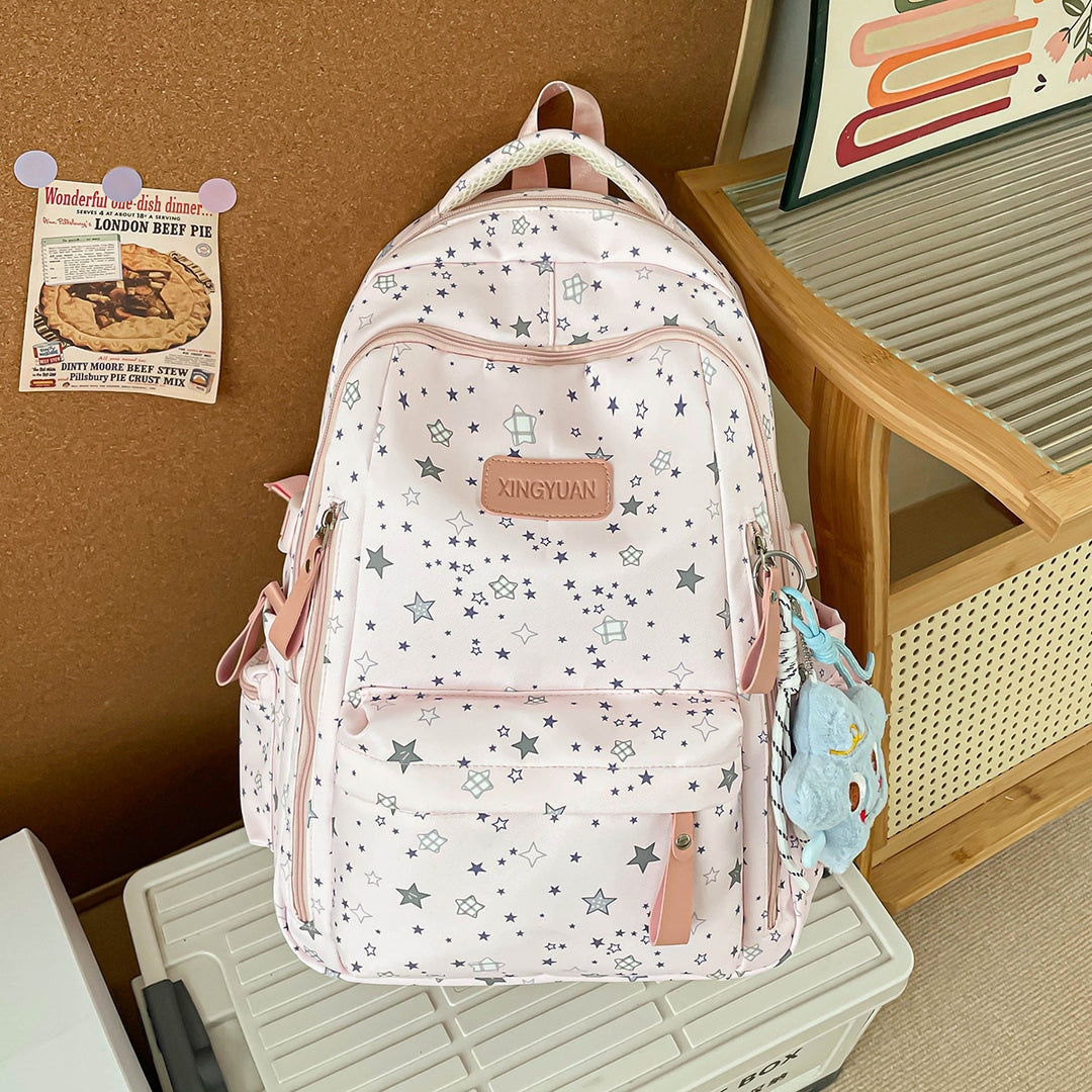 Star Patterned School Backpack