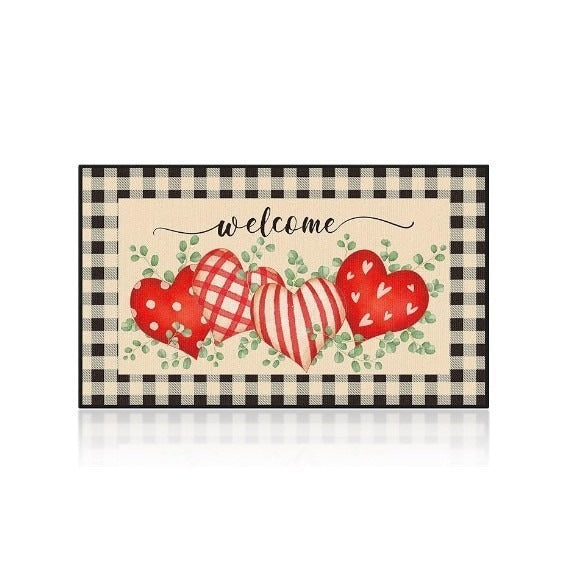 Heart-Themed Decorative Welcome Mat Kalsten