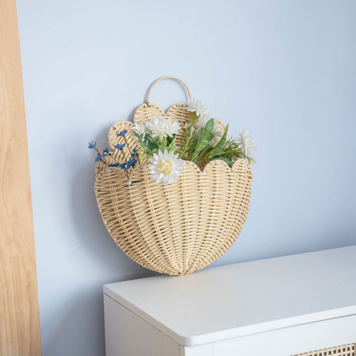 Handwoven wall basket with wave pattern Kalsten