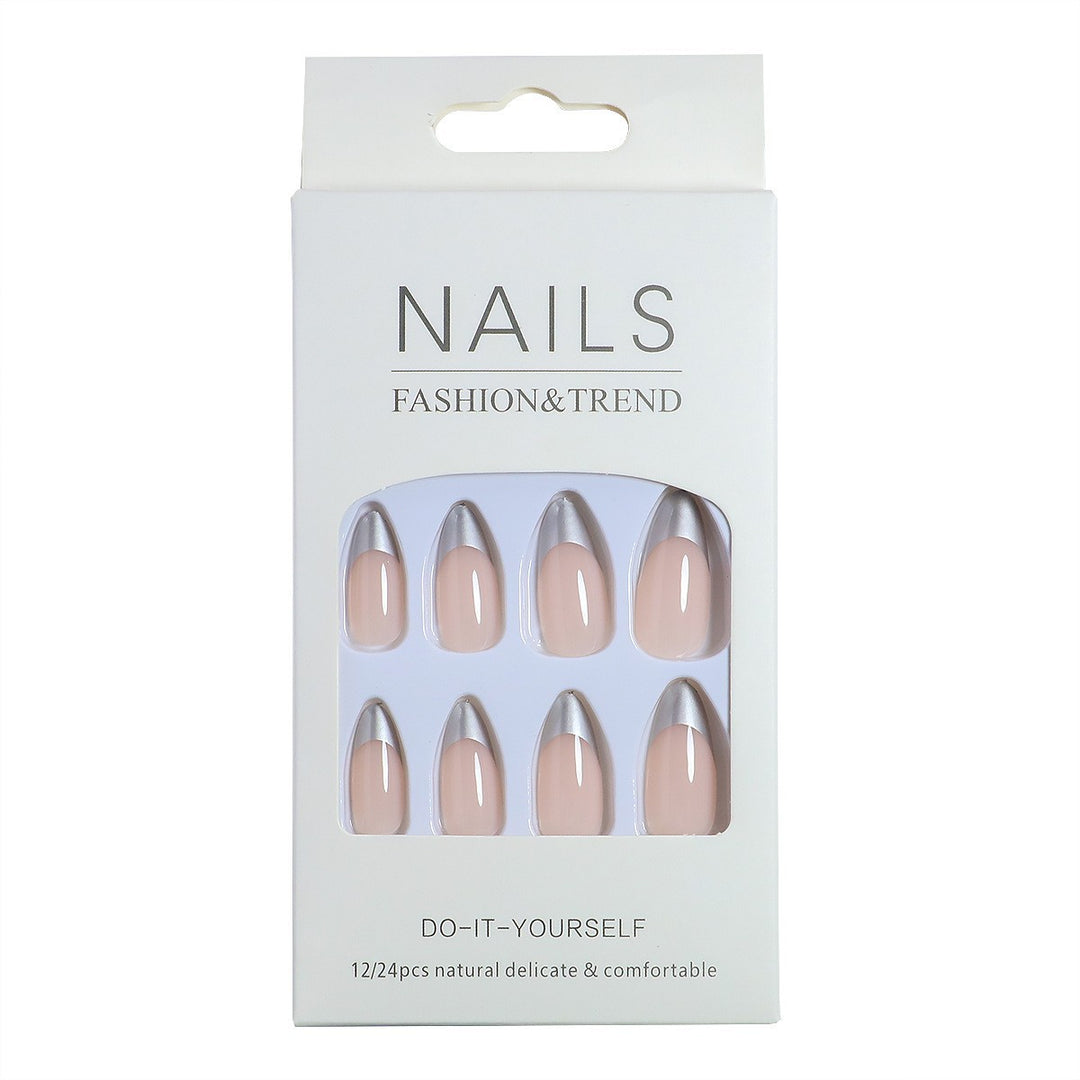 Elegant Stiletto French Tip Press-On Nails Kalsten