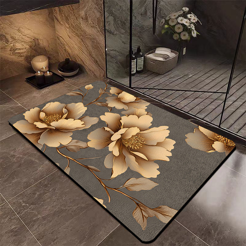 Luxury Floral Bathroom Mat Kalsten