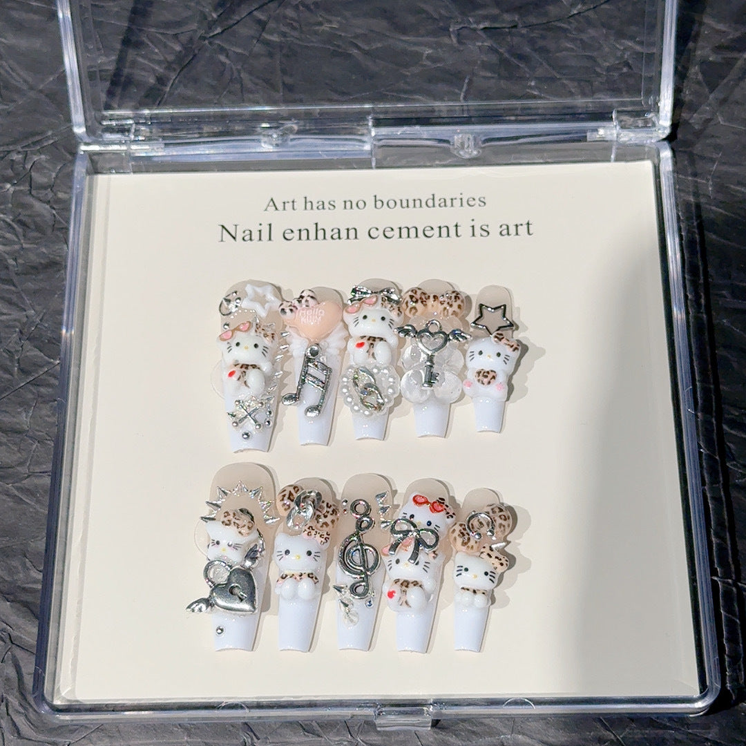 Whimsical Cartoon-Inspired 3D Nail Art Set