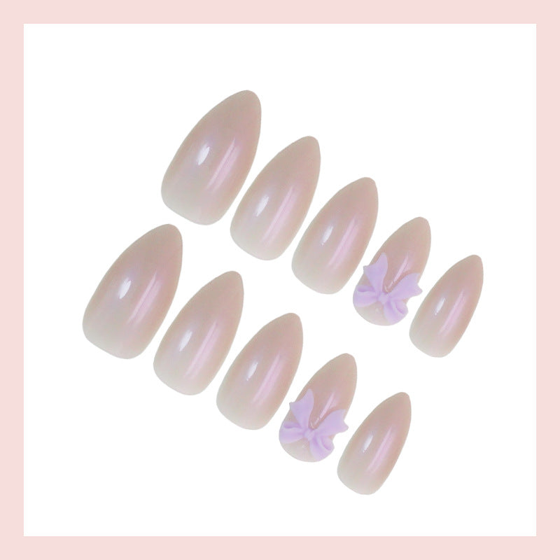 Artificial nail set with elegant bows and gentle design Kalsten