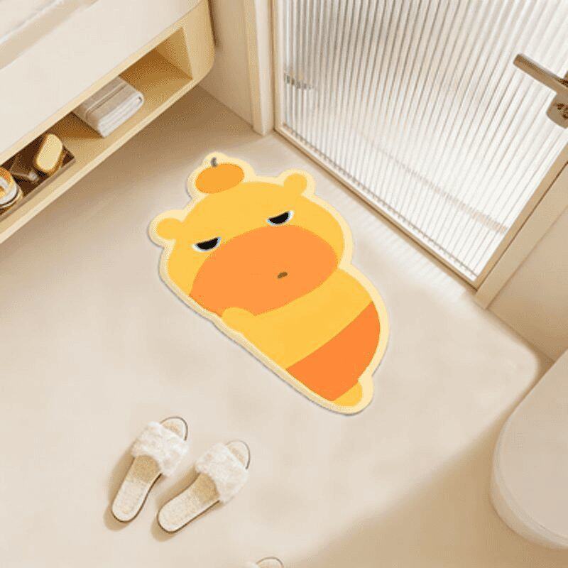 Playful Cartoon-Themed Bath Mat