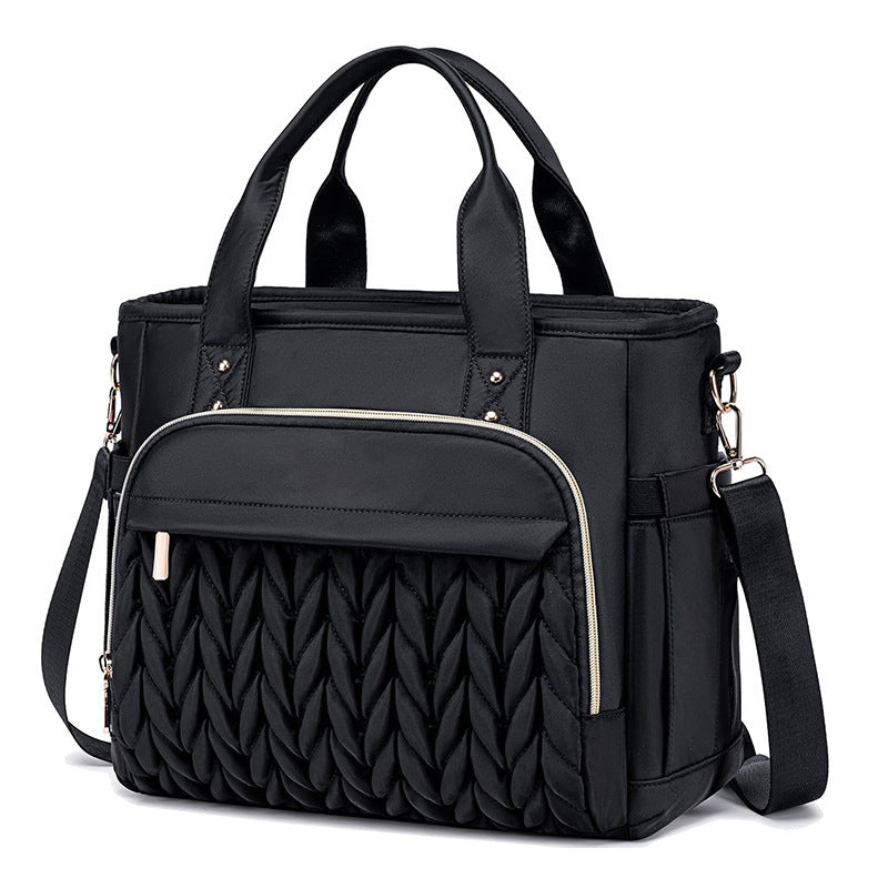 Elegant and Spacious Shoulder Bag with Woven Design Kalsten