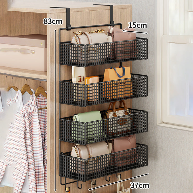 Overdoor Mesh Storage Organizer with Hooks