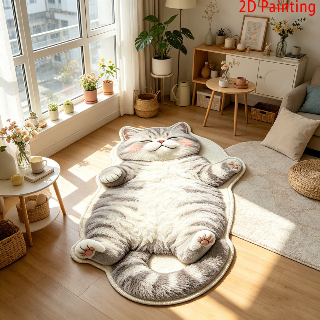 Cat-Themed Plush Area Rug