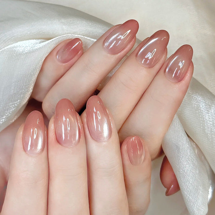 Elegant Glossy Coffin Press-On Nails Kalsten