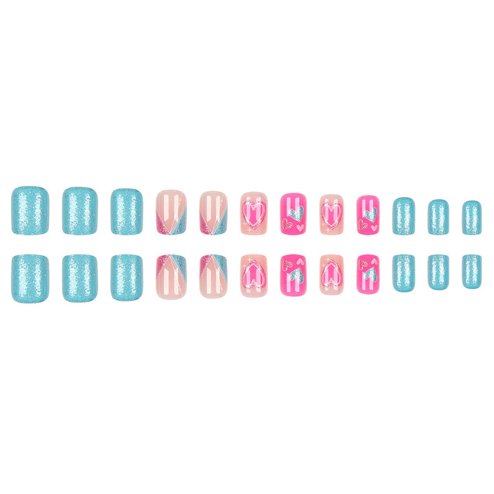 Heart-Decorated Press-On Nail Art Kalsten