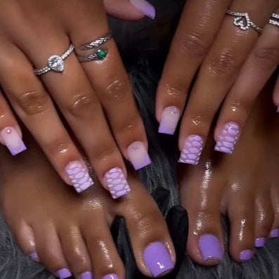 Elegant Nail Art Set with 3D Textured Designs Kalsten