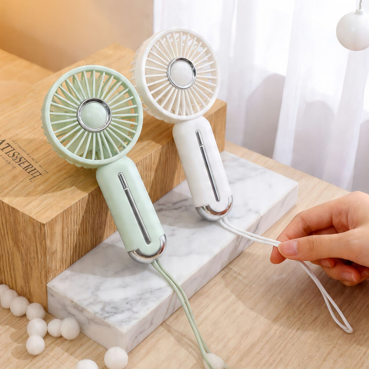 Women Portable Hand Fan with USB Charging Function and Flexible Design Kalsten
