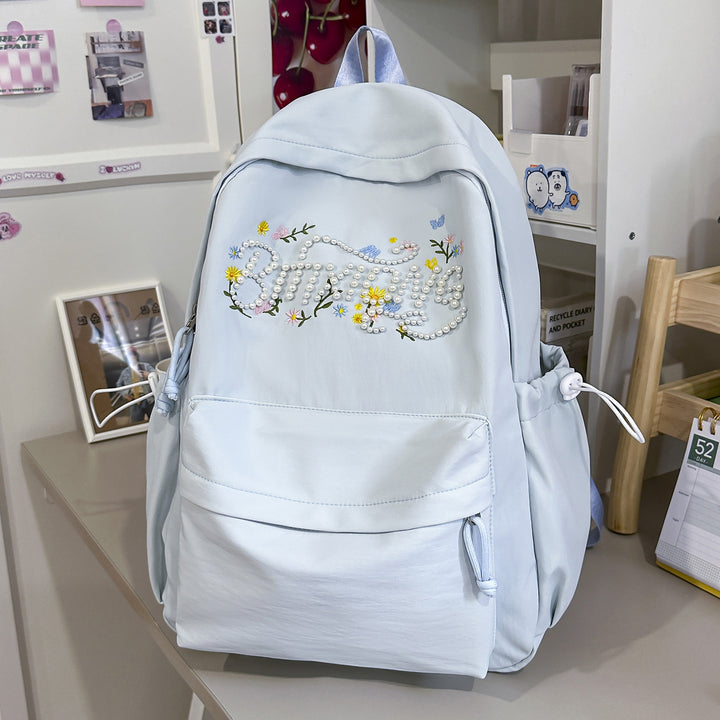 Embroidered Floral Design Backpack