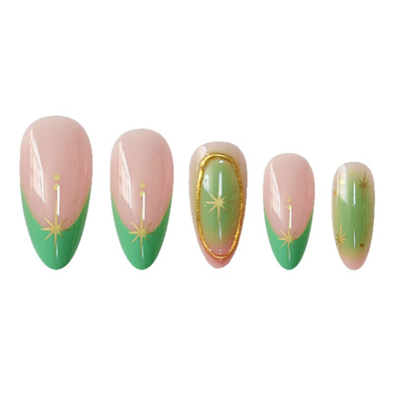 Artistic Press-On Nail Set with Star Accents Kalsten