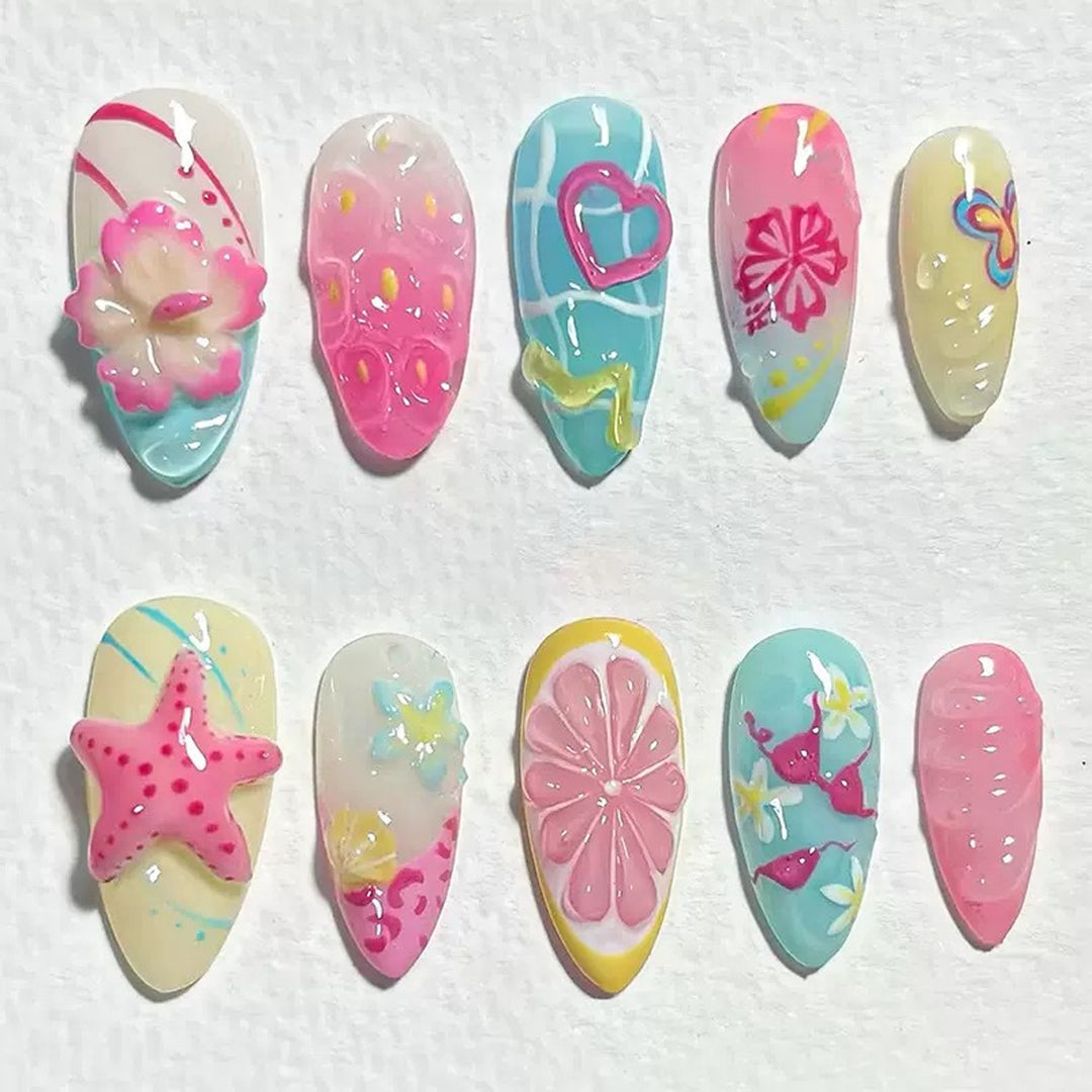 Artistic Themed Press-On Nail Tips Kalsten