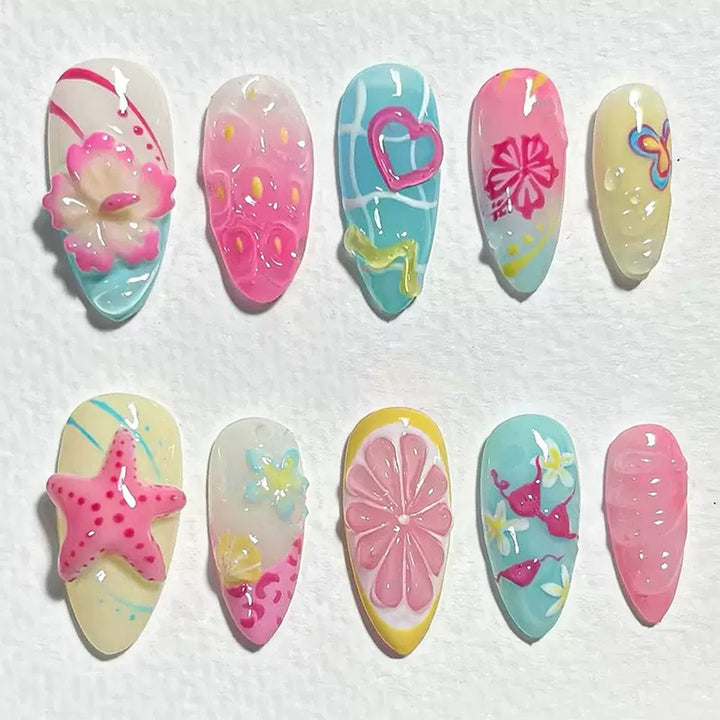 Artistic Themed Press-On Nail Tips Kalsten