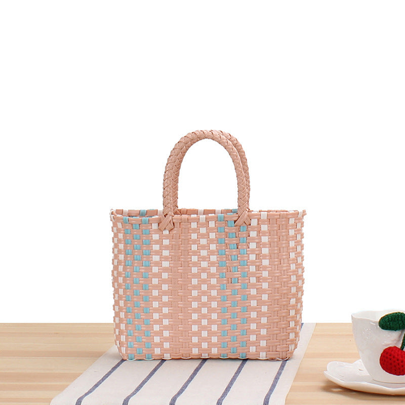 Braided Tote Bag with Colorful Design and Sturdy Handles Kalsten