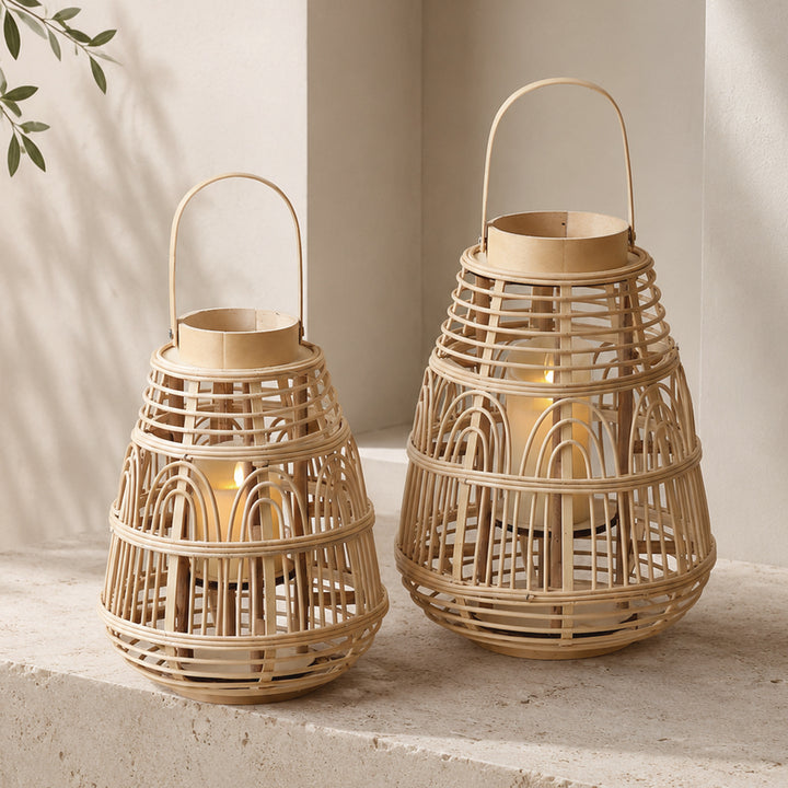 Rustic Rattan Lantern Kalsten